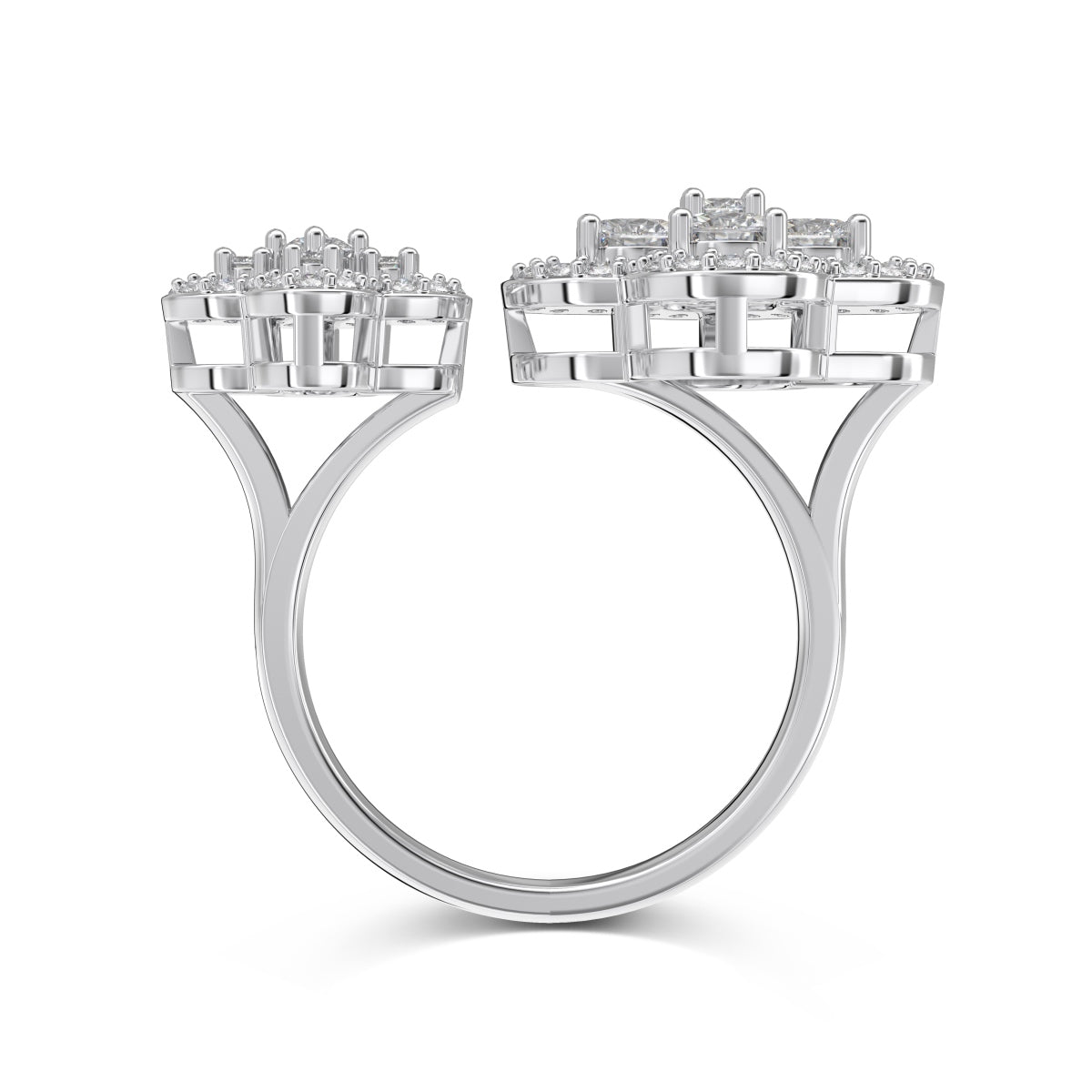 Adjustable Clover Charm Sterling Silver Ring