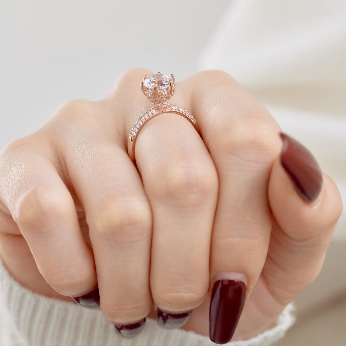 Round Brilliant Cut Diamond Gold Ring