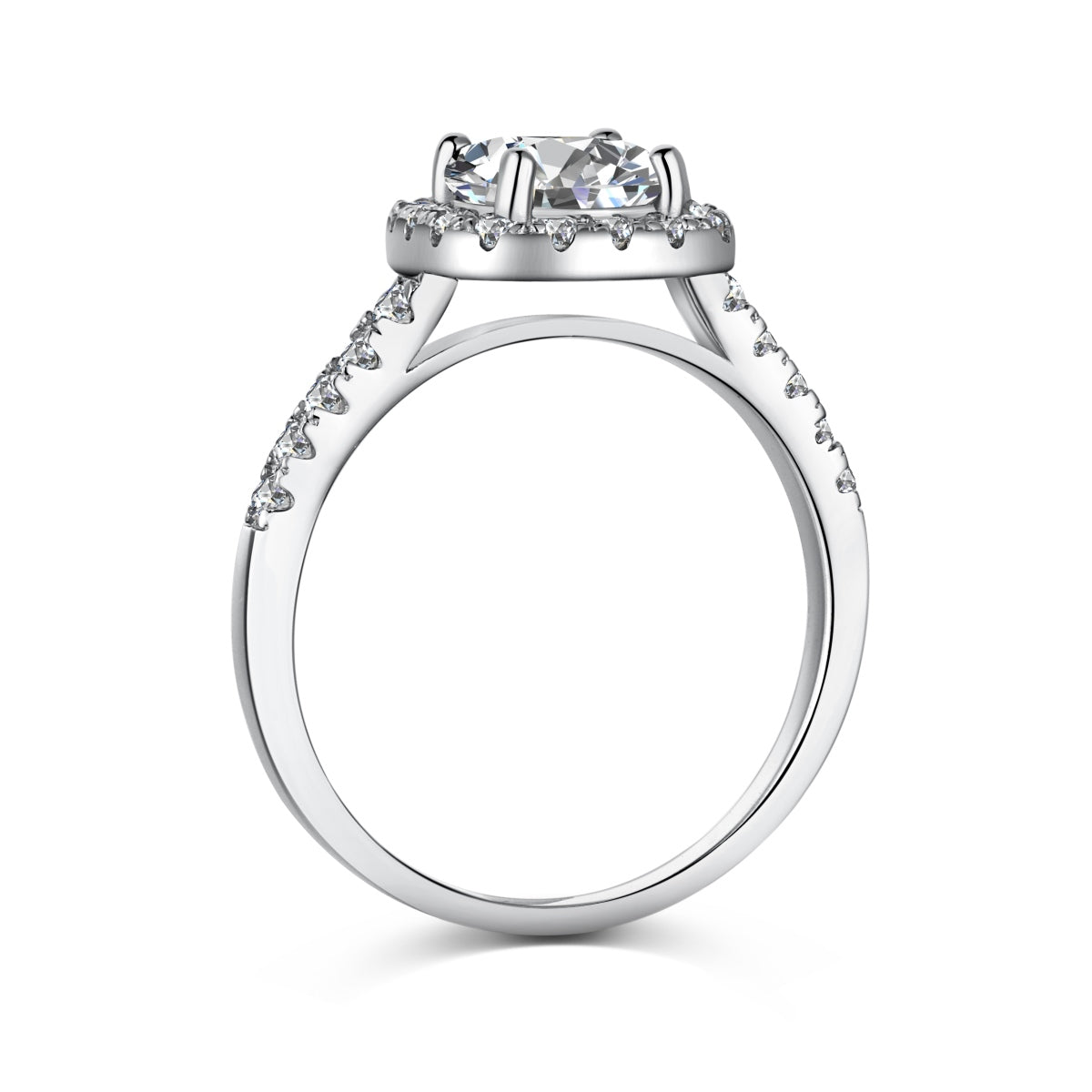 Asscher Cut Diamond Sterling Silver Ring