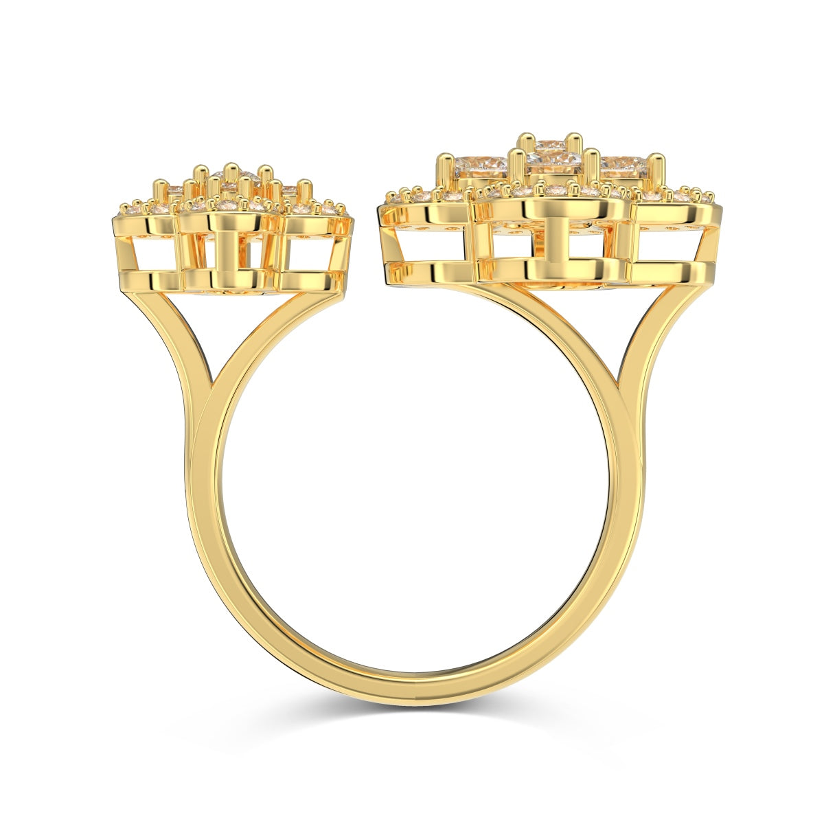Adjustable Clover Charm Gold Ring