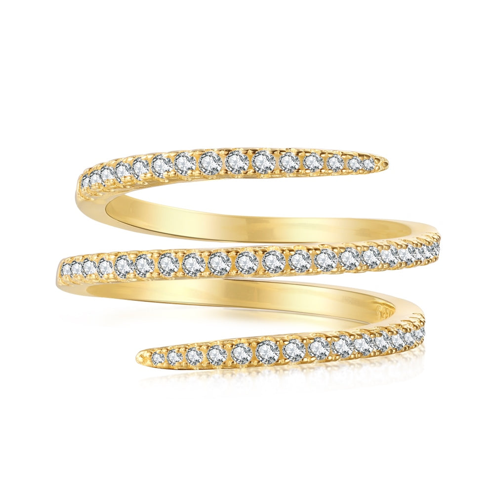 Twilight Spiral Diamond Gold Ring