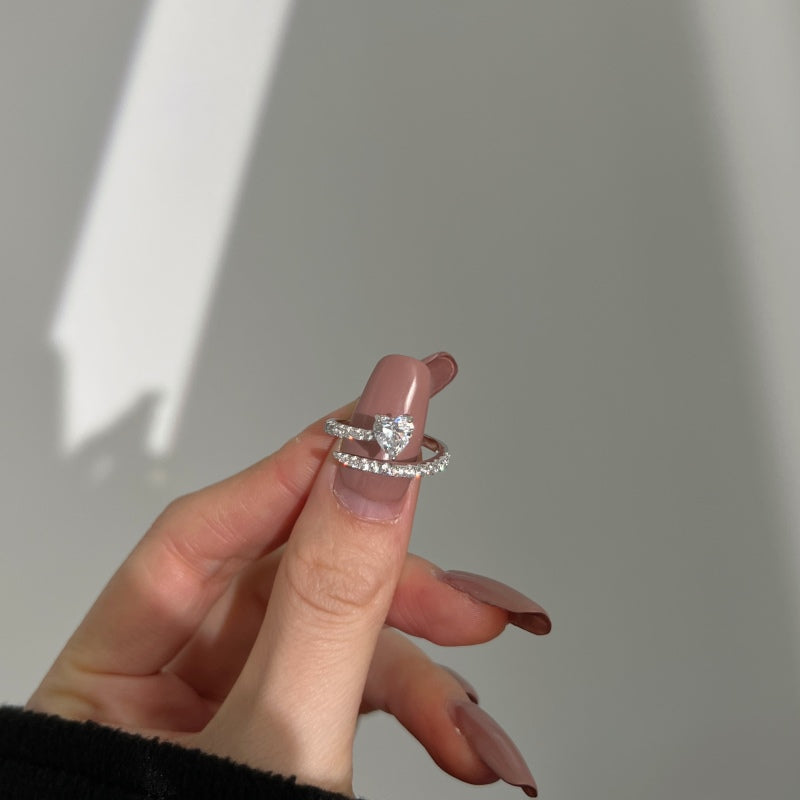 Heart Silver Helix Ring