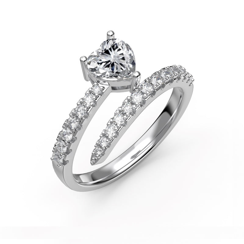 Heart Silver Helix Ring