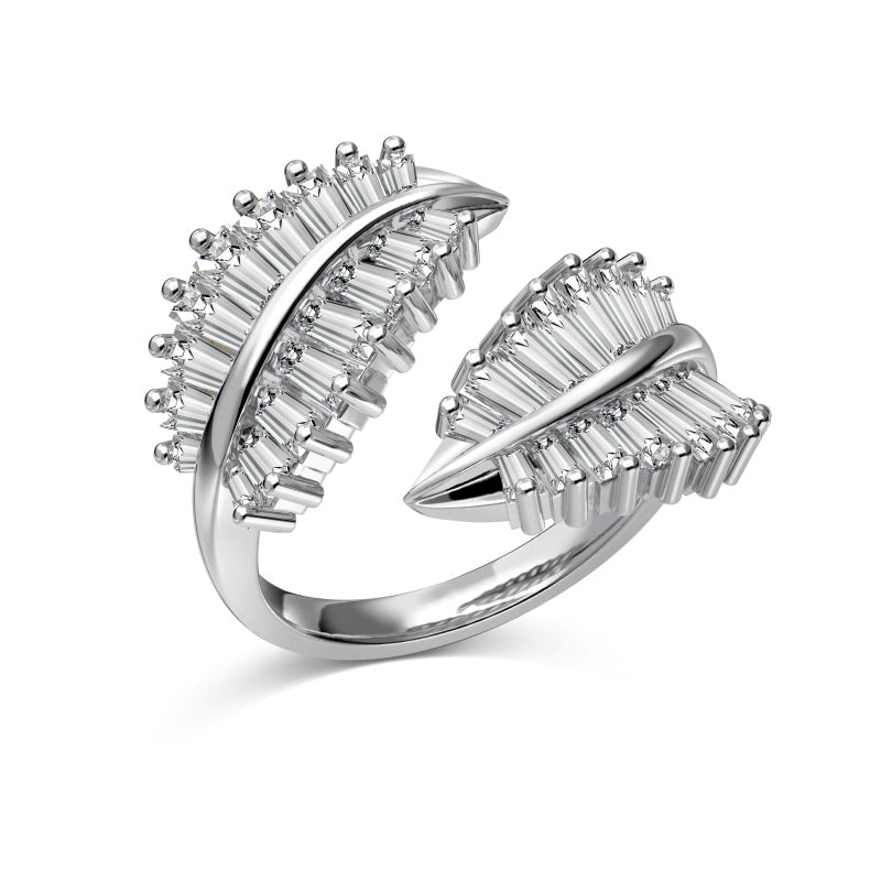 Adjustable Ivy Kiss Silver Ring